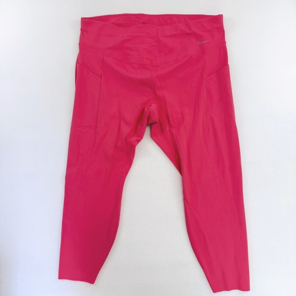 Nike Pants - Nike‎ Universa Dri-FIT Pink High Rise Raw Hem 7/8 Leggings 1X DV4898-629